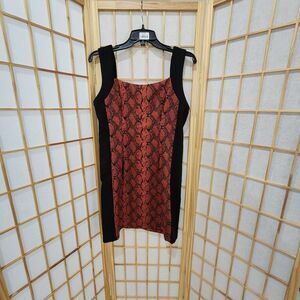 Radzoli Womens Black/Red Animal Print Sleeveless Dress Sz Medium NWT